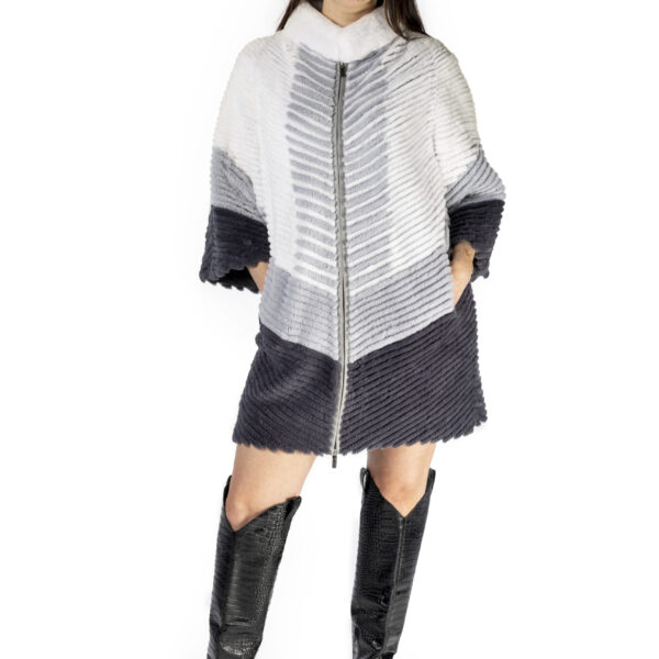 Three-Tone Grey Rex Rabbit Vest