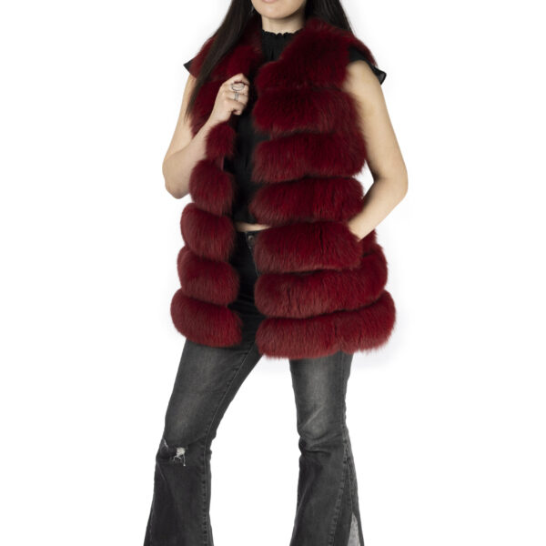 Burgundy Fox Vest