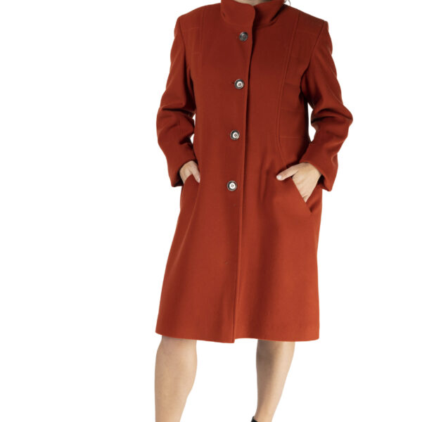 Orange Wool 3/4 Coat