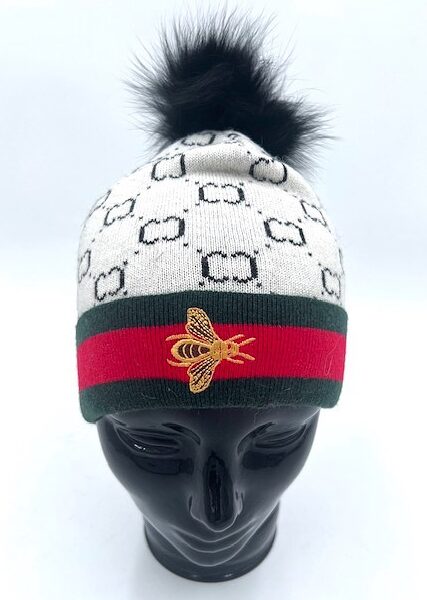Designer Beanie With Fur Pom Pom